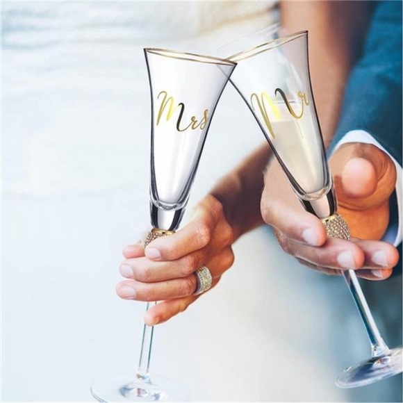 4 Piece Wedding Toasting Flutes and Cake Server Set Wedding Reception Supplies - Picture 6 of 7